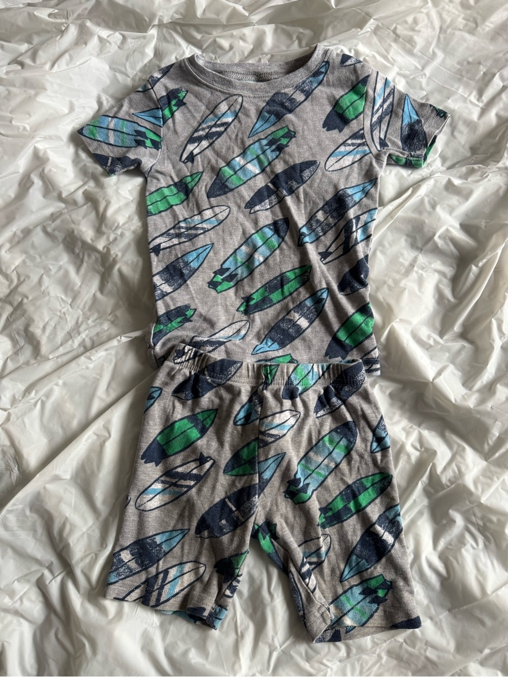 Carters Kids Gray Surfboard Print Pajama Set - Blue & Green size 5T